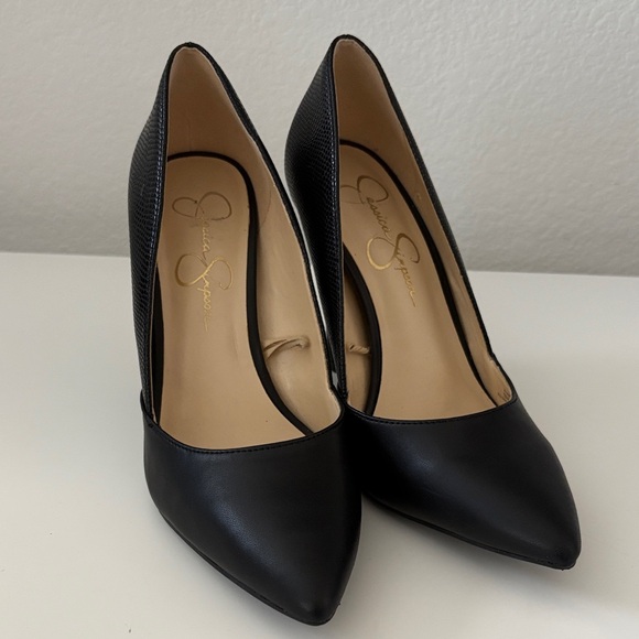 Jessica Simpson Black Textured Heels - Picture 1 of 5